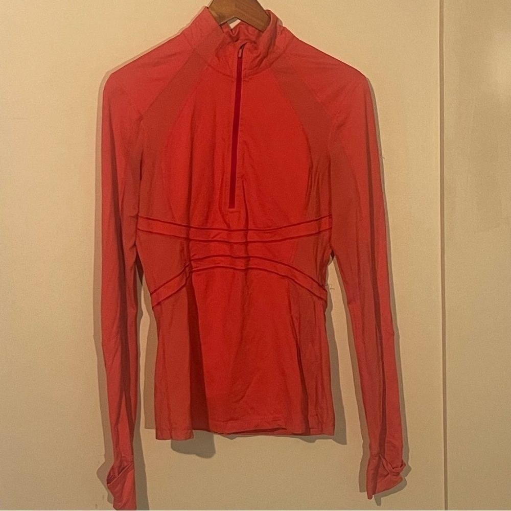 Lululemon Orange Run Half Zip Long Sleeve Size 8